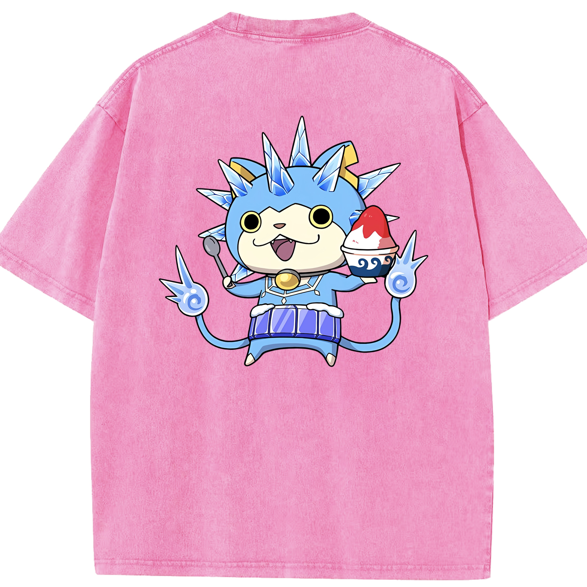（画像用） 妖怪ウォッチ Yo-kai Watch 綿100% ヴィンテージ風 半袖Tシャツ（背面プリント）